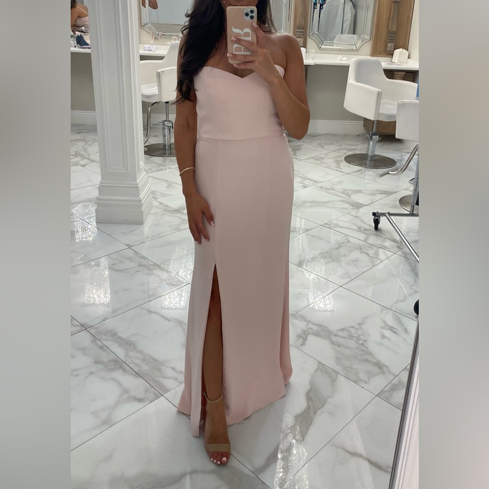 Blush pink strapless dress